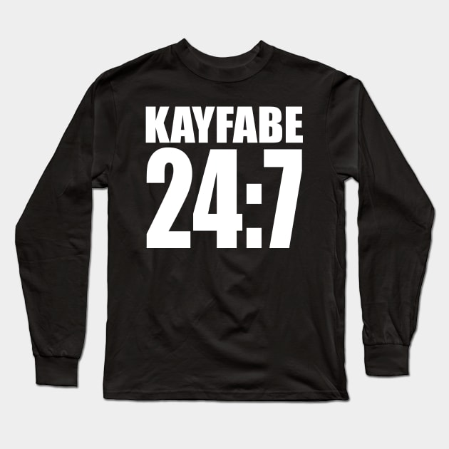 Kayfabe 24:7 Long Sleeve T-Shirt by GradientPowell